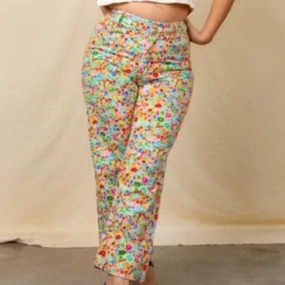 Big Bud Press Work Pants Blossom Floral Print Size Medium